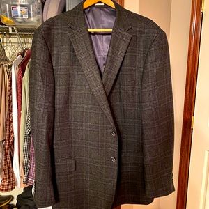 Black and gray plaid blazer